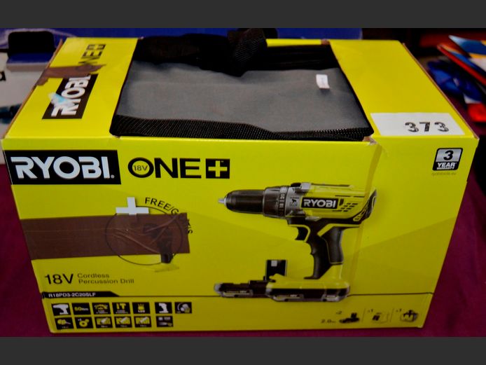 RYOBI ONE+ 18V CORDLESS PERCUSSION DRILL WITH BAG  [UK Plug, As New]