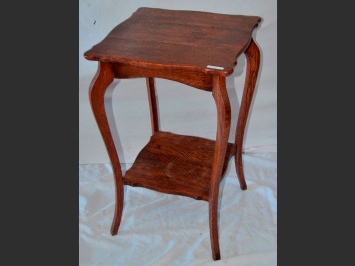 OAK OCCASIONAL TABLE WITH BOTTOM SHELF, 45 x 45 x 73cm, 45 x 45 x 73cm