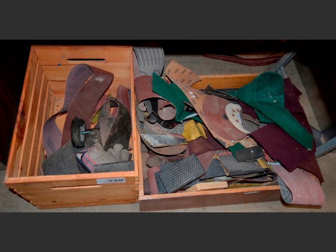 LOT: ABRASIVE BELTS & CRATES
