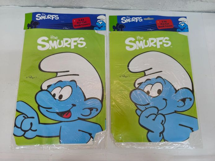 Two Packs of Smurfs Pre-Cut A4 Book Cover Packs