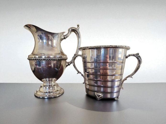 Vintage Seranco EPNS Footed Pitcher & Ice Bucket