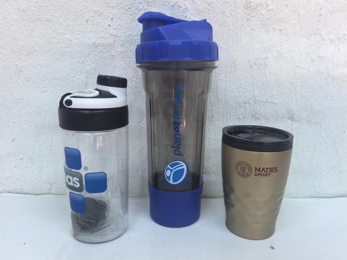 Set of 3 Assorted Fitness Shakers and Travel Mug