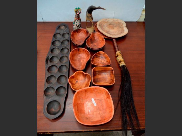 WOODEN SNACK BOWLS, MANCALA, etc