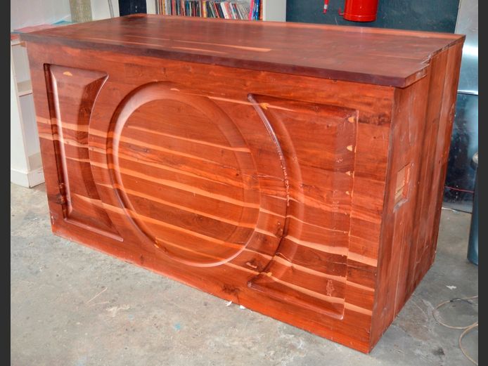 RHODESIAN TEAK OPEN COUNTER, 166 x 77 x 97cm