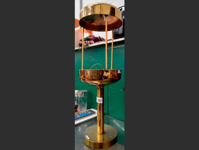 FUNKY BRASS COATED LAMP, 98cm High [Needs glass]