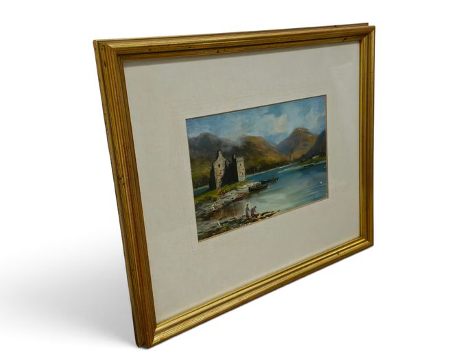 Framed Thomas Seymour Scottish Loch Landscape Oil Painting