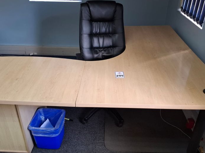 Desk, chair, dustbin