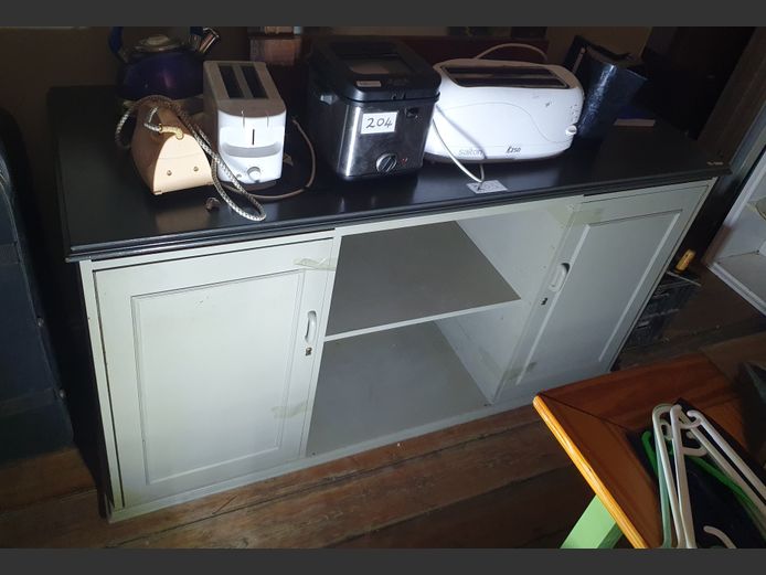 DARK & LIGHT GRAY 2-DOOR TV CABINET
