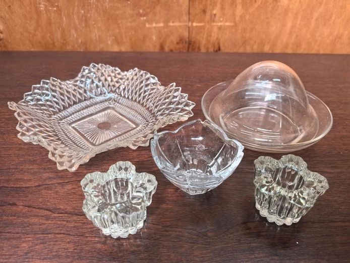 Vintage Assorted Clear Cut & Pressed Glassware Collection