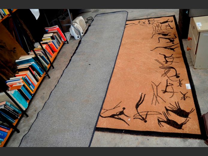 GREY RUNNER, 294 x 69cm, &  A BROWN CARPET, 226 x 155cm