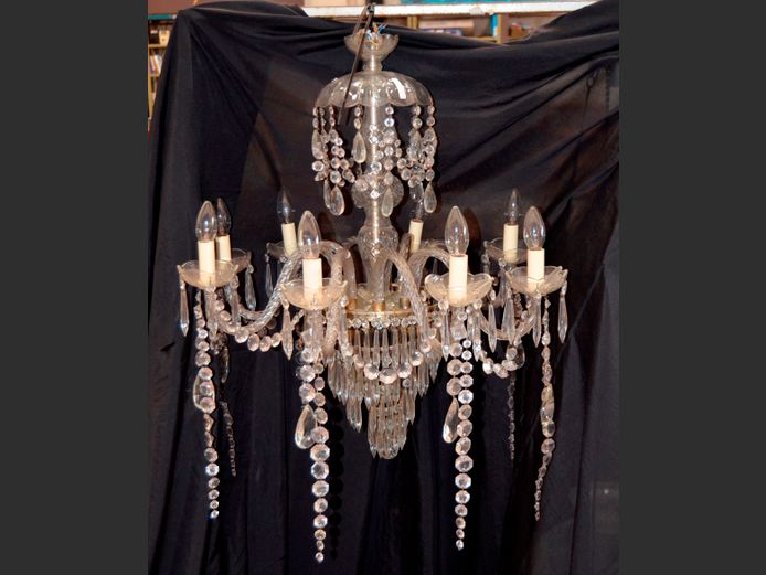 8-ARM CRYSTAL CHANDELIER, 68cm Diameter x 80cm High