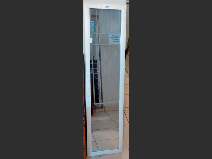 WHITE FRAMED DRESSING MIRROR, 147 x 37cm