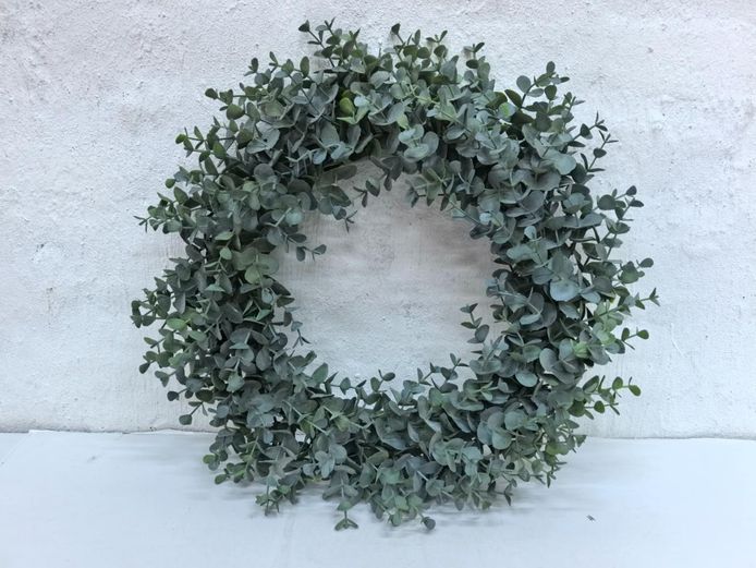 Large Faux Eucalyptus Leaf Decorative Hanging Door Wreath