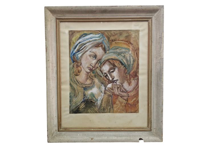 Elisabeth Sebök (1908) – Two Figures in Headscarves