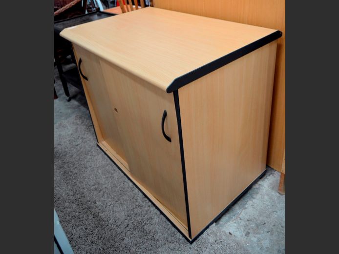 OAK FOIL SLIDING DOOR CREDENZA