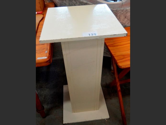 WHITE PAINTED PLANT STAND, 40 x 40 x 85cm [Needs re-painting]