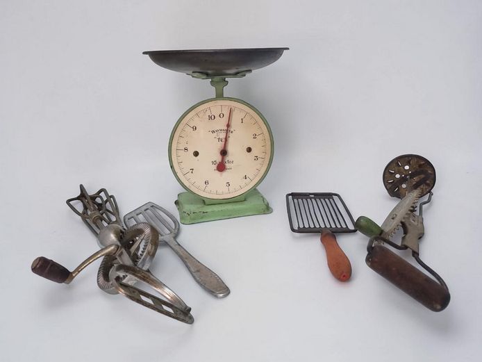 Vintage Waymaster Kitchen Scale & Retro Utensil Collection