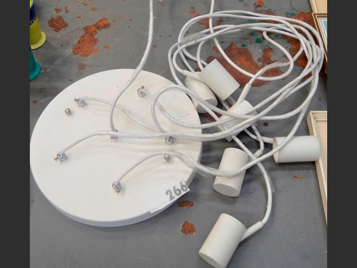 WHITE HANGING CEILING LIGHT, 30cm Diameter
