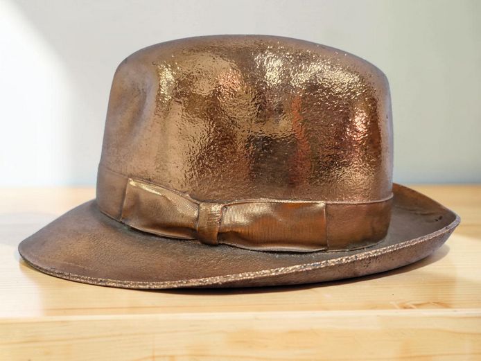 Vintage Mid-20th Century Electroplated Copper Fedora Hat