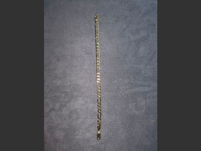 9K Y/G FIGARO 21CM 8.46g MENS BRACELET