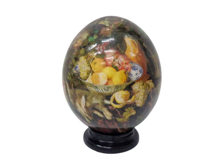 Decorative Ostrich Egg with Classical Still Life