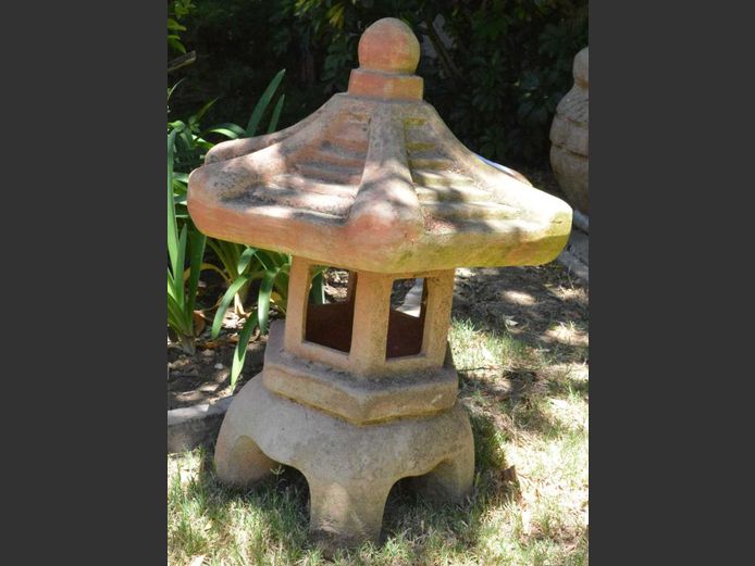 CONCRETE CHINESE HUT GARDEN ORNAMENT, 49cm Diameter x 60cm High