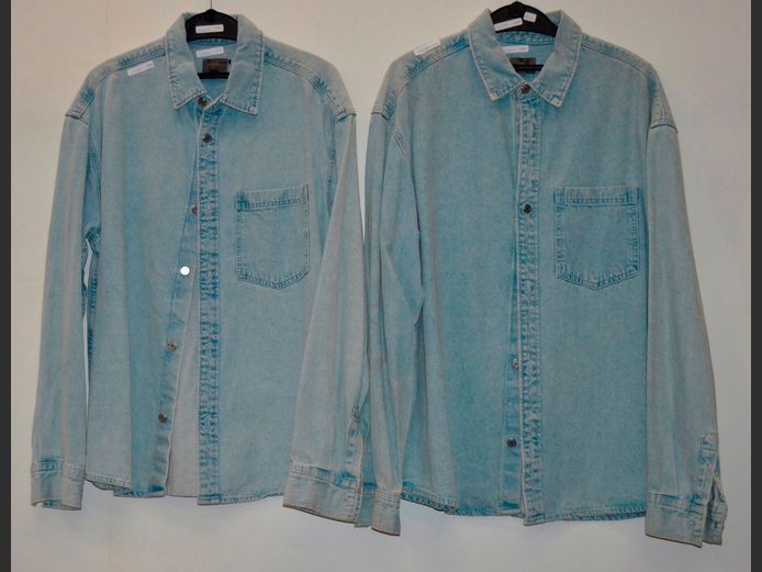 H & M: 2 x MEN'S DENIM SHIRTS [Sizes Medium & Large]