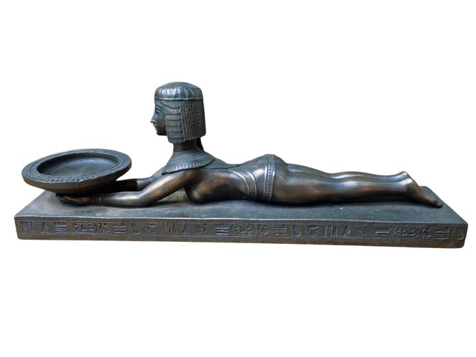 Egyptian Sphinx Resin Candle Holder Signed '99 Veranus