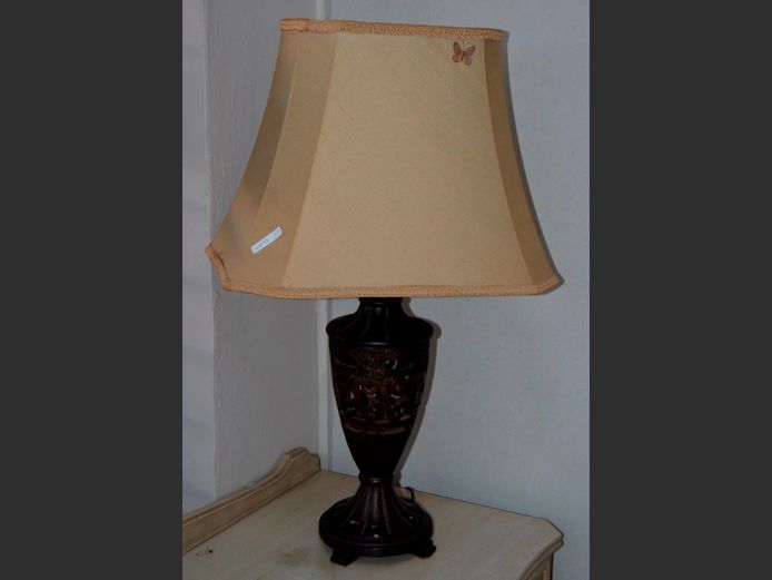 TABLE LAMP WITH BEIGE SHADE, 75cm High