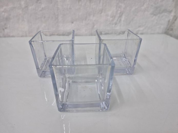 Square Glass Tealight Candle Holders