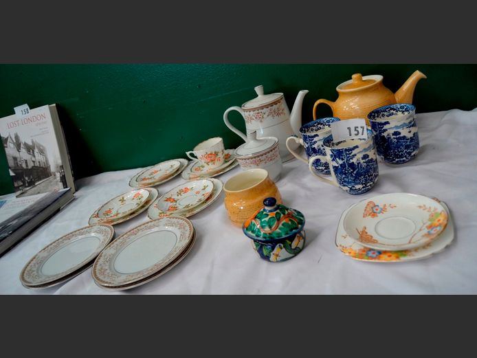 WILLIAM JAMES, AZALEA, NAGOYA & OTHERS: TEAPOTS, MUGS, CAKE PLATES, etc