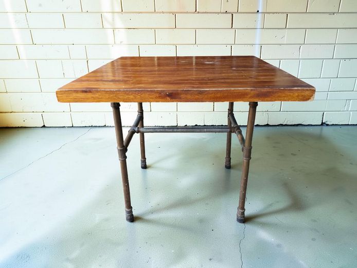 Industrial Pipe Leg Square Bistro / Cafe Table