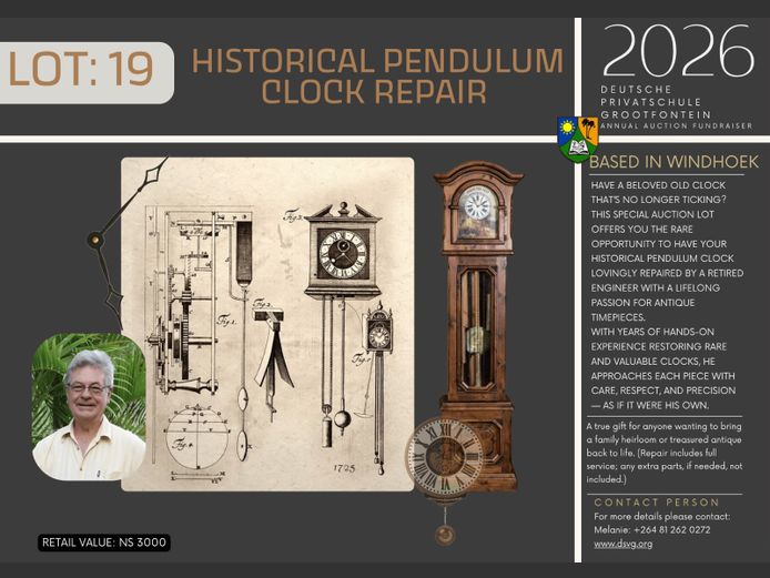 DEUTSCHE PRIVATSCHULE GROOTFONTEIN | HISTORICAL PENDULUM CLOCK REPAIR