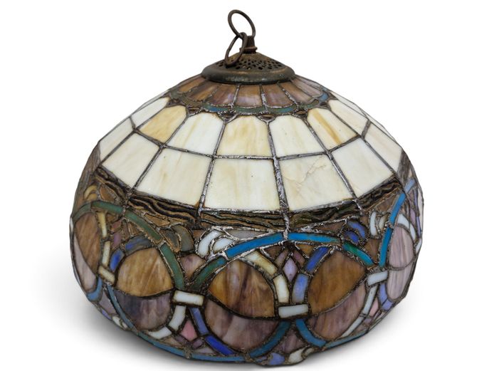 Art Nouveau Lead|ed Stained Glass Pendant Light Shade