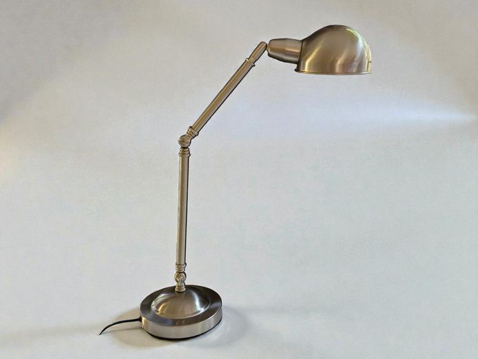 Contemporary Adjustable Brushed Nickel Silver Desk Lamp