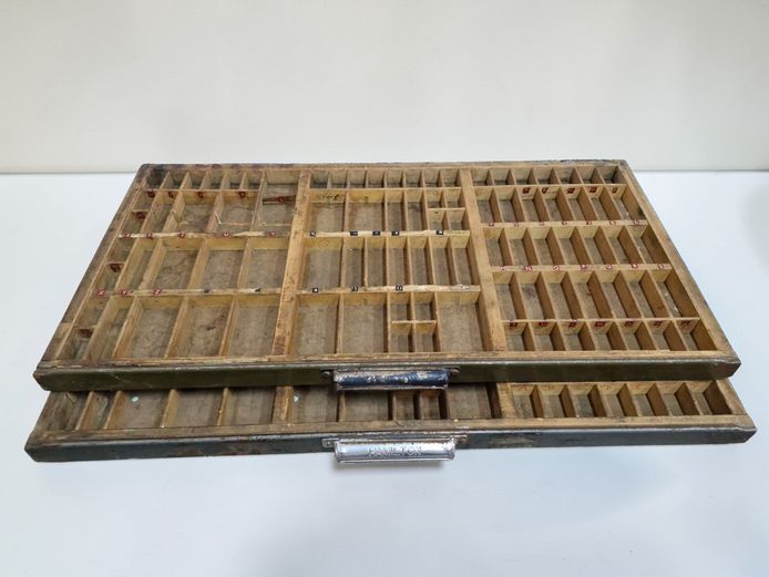 Vintage Hamilton Wooden Typeset Printer's Drawers
