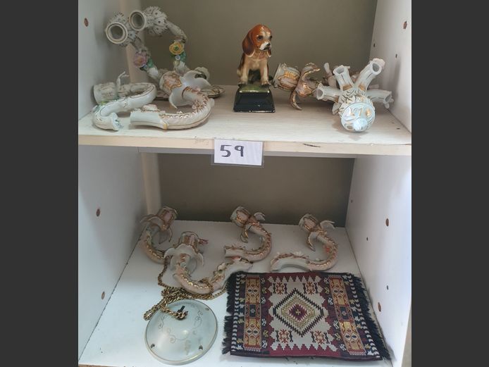 LOT: PORCELAIN CANDLEABRA ARMS, etc [Some repairs needed]