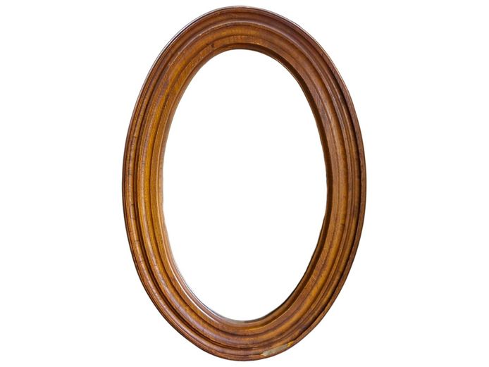 Antique Oval Wooden Wall Mirror