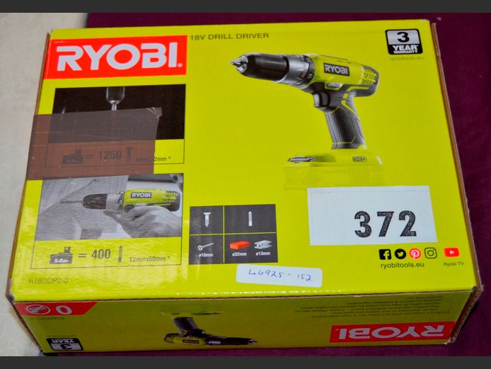 RYOBI 18V CORDLESS DRILL  [UK Plug, As New]