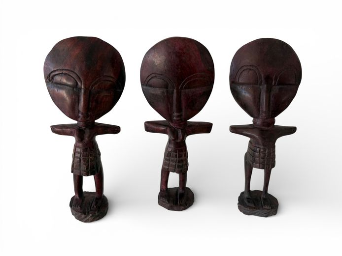 Hand-Carved African Fertility Figure Sculpture (Ashanti Style)