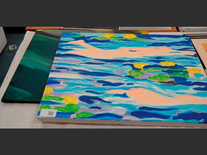 LOT OF 2: UNFRAMED ABSTRACT OILS ON CANVAS, 80 x 60cm & 80 x 62cm