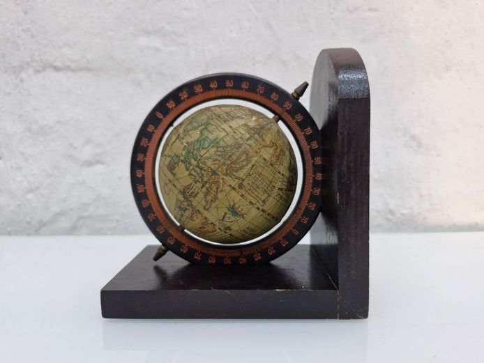 Vintage-Style Wooden Globe Bookend
