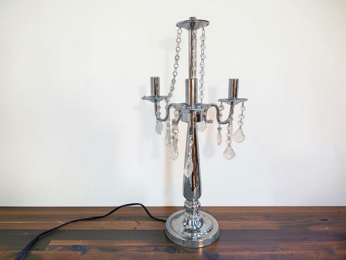 Vintage-Style Chrome Chandel-O-Lier Table Lamp