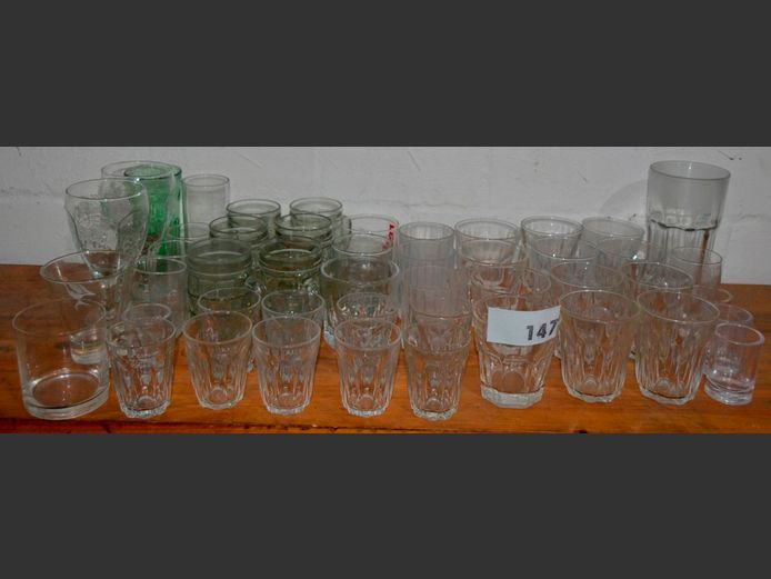 ASSORTED DRINKING GLASSES