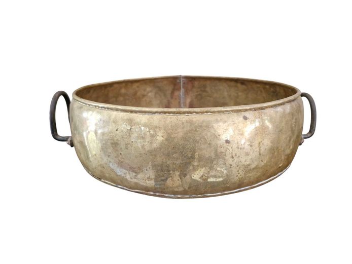 Large Antique Brass Vessel with Handles