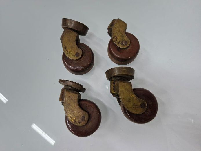 Antique Brass and Bakelite/Hardwood Furniture Casters