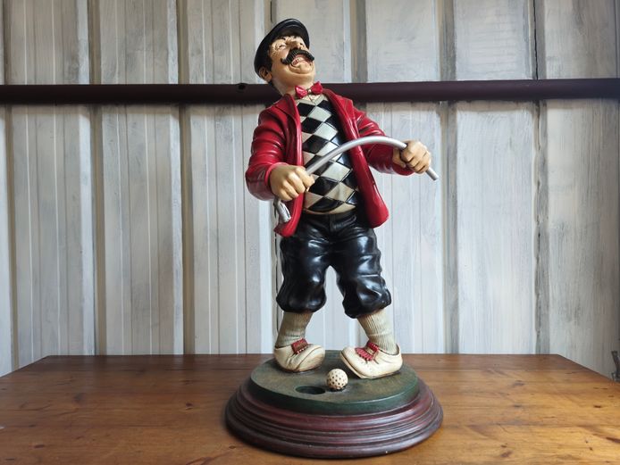"Missed" Golfer Sculpture by British Artist Peter Mook