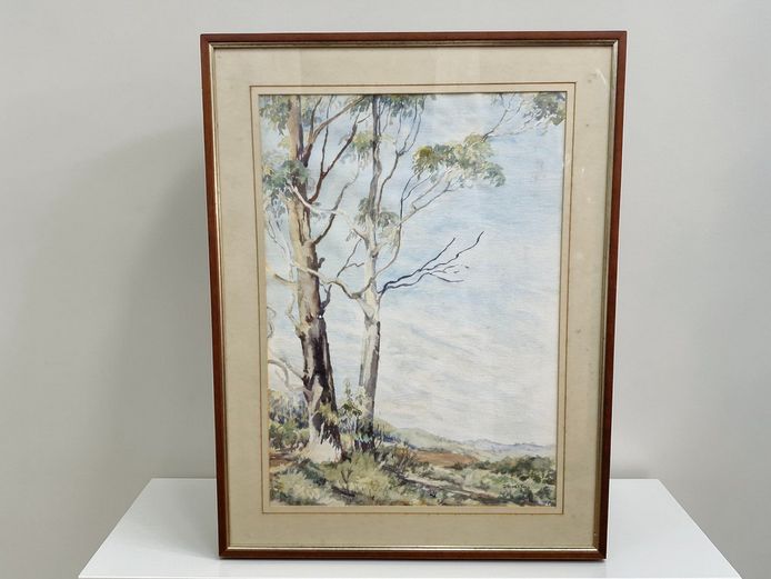 D. Sweetman Watercolour Trees Landscape | Signed & Framed