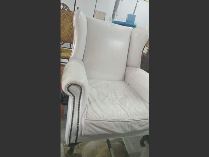 Leather wingback chair