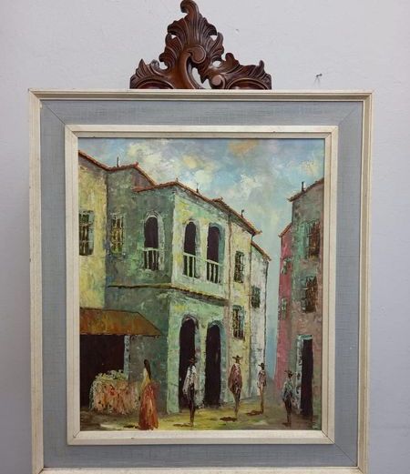 Large colourful Tuscan style Italian Oil